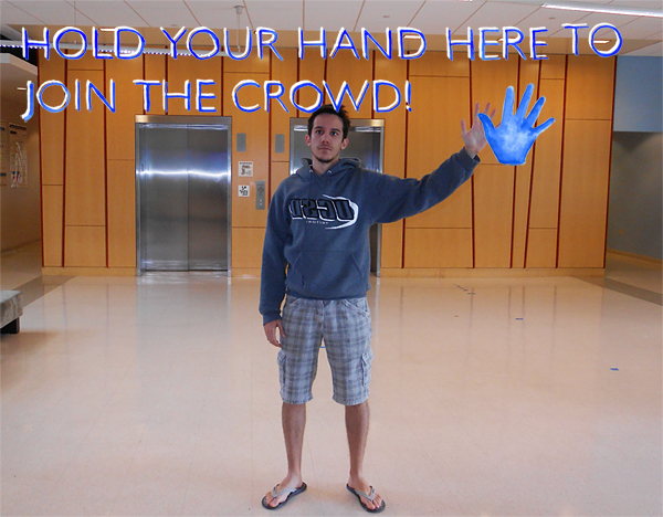 Hold your hand here to join the crowd!